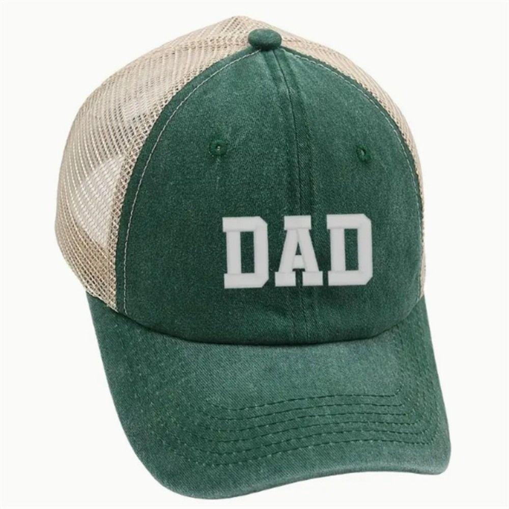 Visors DAD MOM Baseball Hats Mesh Net Sunscreen Hats Washed Distressed Faded Cap for Man Women