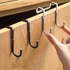 Storage Wall Hooks Kitchen Cabinet Door Back Racks Double S-Shape Hanger Hooks Free-Punch Storage Holders
