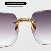 Солнцезащитные очки без оправы женские солнцезащитные очки с большой оправой модные солнцезащитные очки с креативным дизайном с обрезанным краем градиентные зеркальные EMA