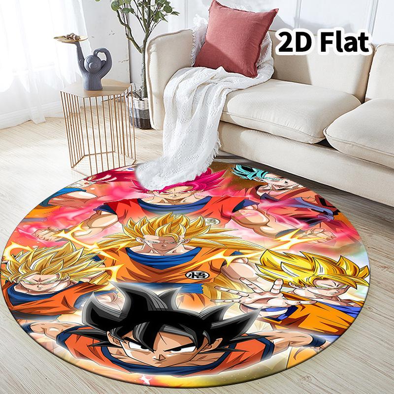 Dragon Ball Round Area Rug Carpet Rug For Living Room Bedroom Sofa Playroom Decor Nonslip Floor Mat