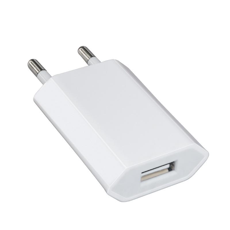 Зарядное устройство для мобильного телефона 5В1А Однопортовое USB Европейская зарядная головка Сертифицировано CE Американский сетевой адаптер для Android