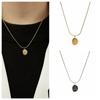 Minimalist Small Round Pendant Necklaces Fashion Clavicle Chain Choker Letter Necklace  Women