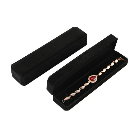 Подарочная коробка для ожерелий из бархата Подарочная коробка для хранения ювелирных изделий Пылезащитная откидная крышка для браслетов, ожерелий, браслетов на ногу Коробка для презентаций ювелирных изделий