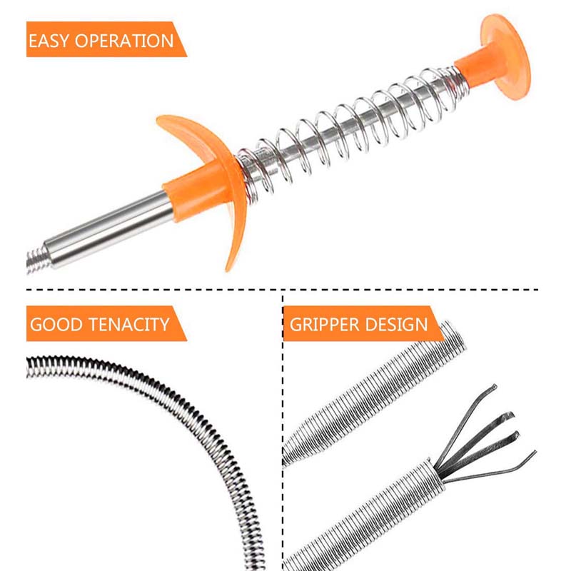 60/90 см пружинный инструмент для выемки грунта, гибкий захват, захват, змеиный кабель, вспомогательный захват, дренажный шнек для мусора, прочистка канализации для волос, раковина, унитаз