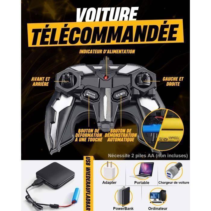 Jouet radiocommandé - LARGEIGHT - Transformers - Voiture Transformable Jaune - 2,4GHz - 6 ans et plus