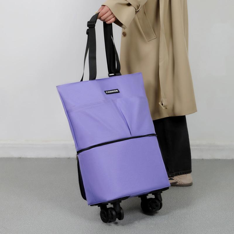 Новая вместительная дорожная сумка на колесах с поворотом на 360 градусов, сумка для продуктов, сумка на колесиках с выдвижной ручкой и колесами