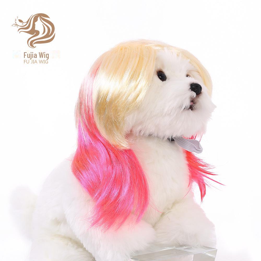 Двухцветные парики с челкой для кошек и собак: Универсальный аксессуар для питомца на Хэллоуин