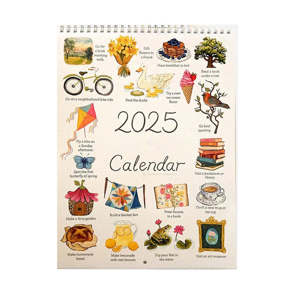 Календарь-планировщик дел на 2025 год, настенный календарь на 2025 год, подвесной настенный календарь с двойной спиралью, ежемесячный календарь без подкладки, ежедневный блок