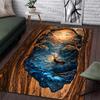 Multiple sizes Hollow tree stag blue river moonlight Print Carpet for Living Room Bedroom Sofa Home Decor Non-slip Mat Gift