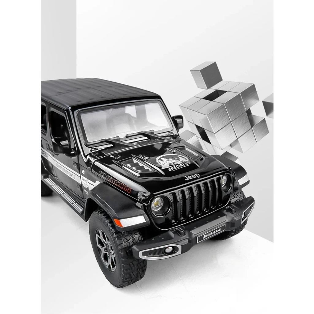 1/22 Джипы Wrangler Rubicon Модель из сплава Игрушка Литые из металла Оттягивающиеся Звук и свет Игрушечные машинки для детей Транспортное средство
