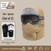 HANDUNYOU Winter Cycling Lei Feng Hat & Gloves Set