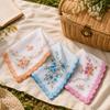 Набор handkerchiefs с цветочным мотивом, 18 шт., мягкие хлопковые салфетки с фестончатым краем для личного использования, сервировки стола и упаковки мелких предметов