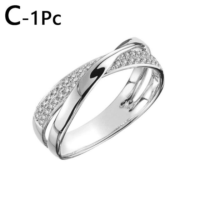 Модные классические обручальные кольца для женщин, модное двухцветное кольцо с крестом в форме буквы X, ослепительное кольцо с фианитами, женское обручальное ювелирное изделие, подарки