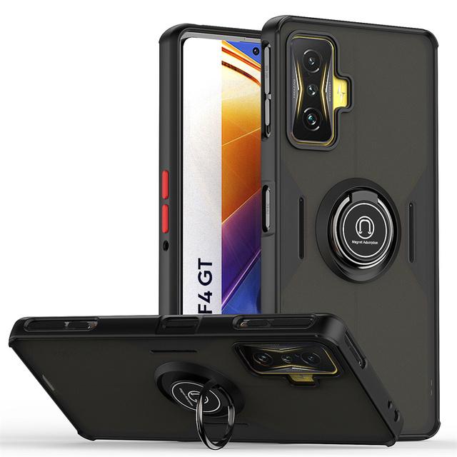 Чехол для Xiaomi Poco F4 GT 5G, прозрачные чехлы для телефонов Poko Little F 4 Pocof4 GT, магнитное автомобильное кольцо на палец, задняя крышка