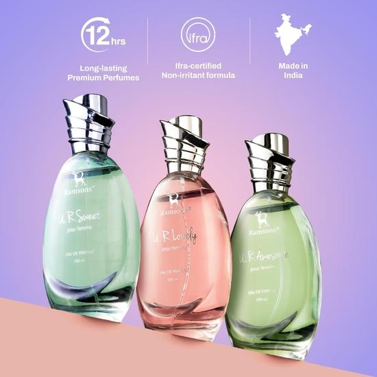Ramsons - UR SWEET Eau De Parfum | 100 мл | TN - Персик, Слива, Апельсиновый цвет | MN - Мед, Жасмин, Роза | BN - Амбра, Древесный
