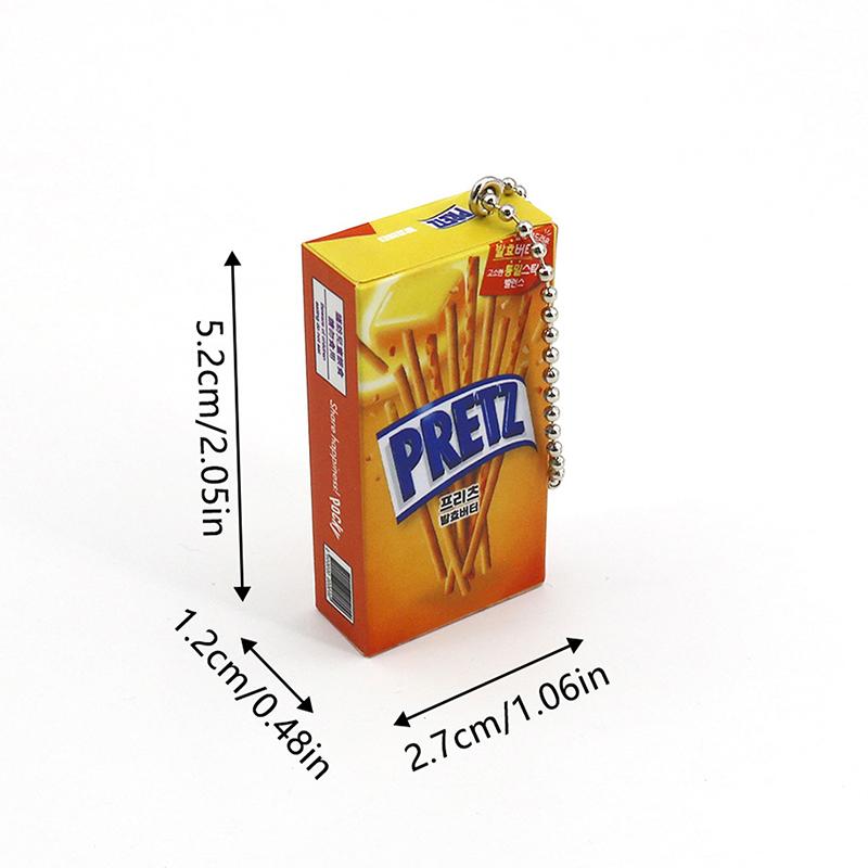 Cute Novelty Snacks Keychain For Women Girls Bag Pendant Trinket Car Key Ring Creative Simulated Biscuit Box Keychain Gifts