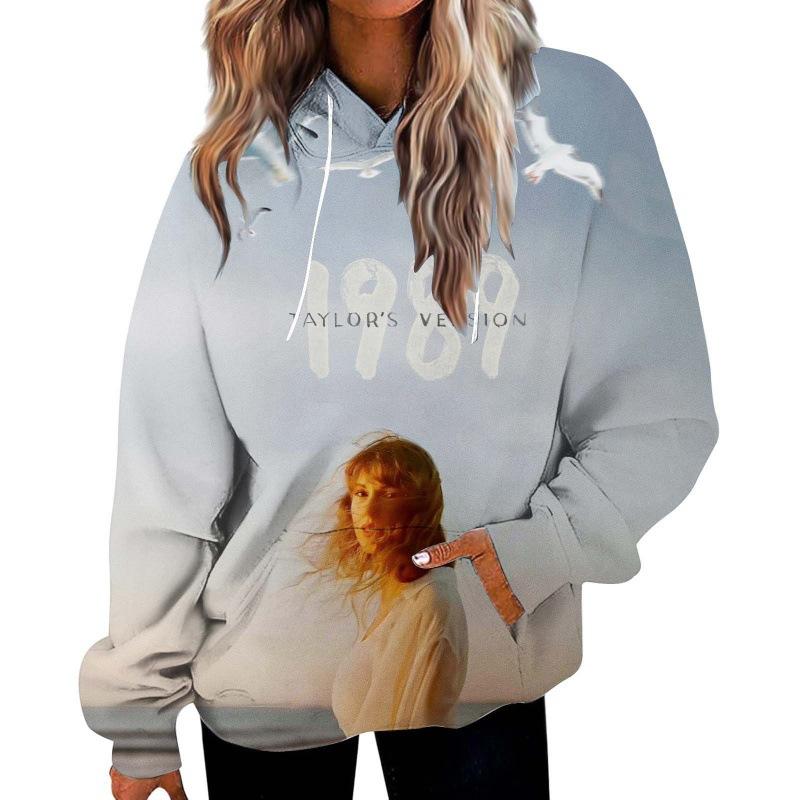 Autumn 3D Taylor Swift Printed Hoodies Fashionable Casual Sports Long Sleeved Men's Hooded Sweatshirts