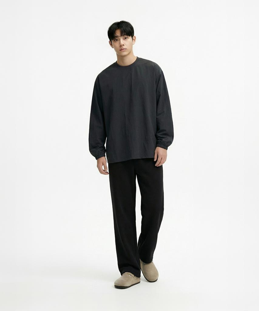 OKSTAR Mini Whale Embroidered Semi-Wide Sweatpants
