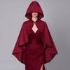 Halloween Cloak Retro Style Hooded Tailoring Metal Buckle Decoration Shawl Role-Playing Versatile Costume Accessory