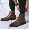 Новые мужские ботинки с квадратным носком, короткие ботинки со шнуровкой, смешанные цвета, мужские ботильоны ручной работы Botas De Hombre D487