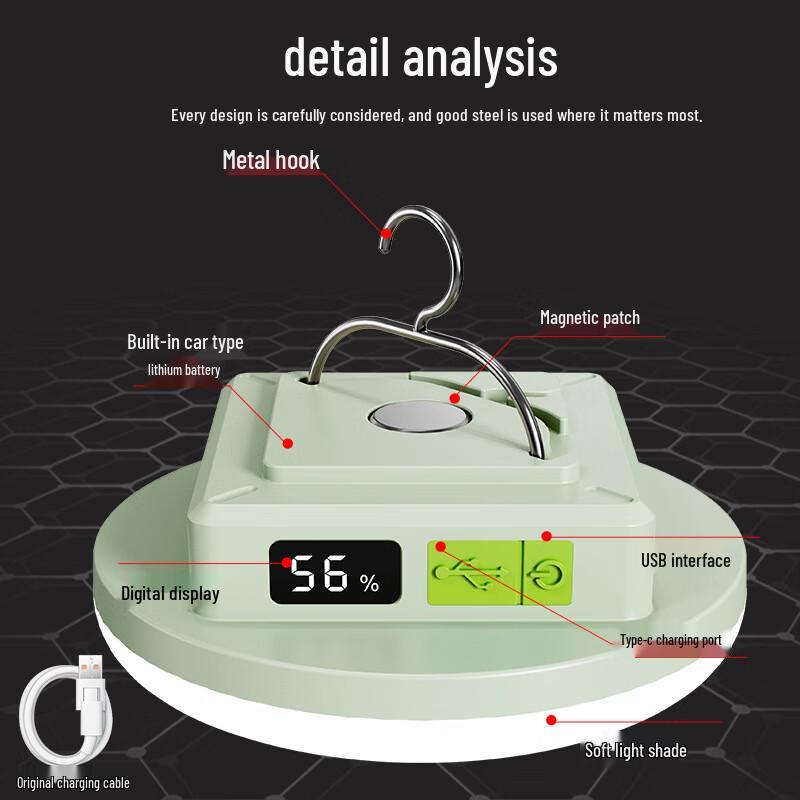 Перезаряжаемый кемпинговый фонарь с двойным источником питания