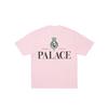 Palace Ss26 Футболка с тяжелым гербом Сладкий розовый Летняя коллекция Логотип короны на спине Буквы Круглый вырез Короткий рукав Футболка Унисекс Футболка PAL-SS26-388