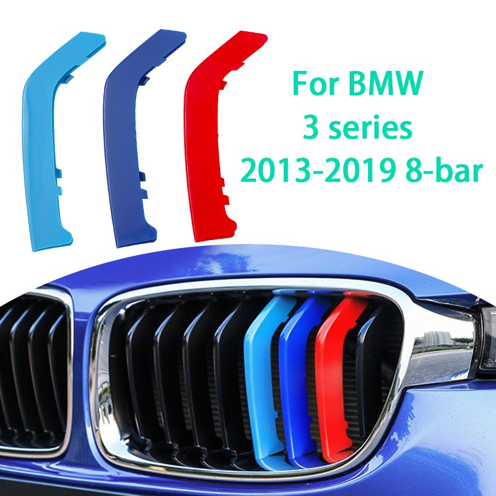 1 комплект 3 шт. M-Color для BMW Накладки на решетку радиатора Полоса Накладка на решетку радиатора автомобиля Зажим для 13-19 3 серии F30 Sport Полоса Накладка Зажим