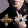 Zircon Brooch Vintage Fashion Luxury Men Lapel Pins Collar Buckle Brooches Jewelry Clothing Accessories Gifts