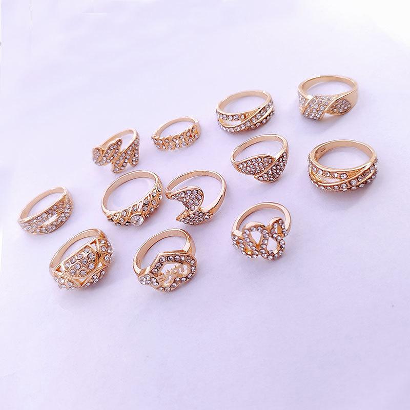 10 шт. женское кольцо с цирконием, кольцо из сплава с кристаллами