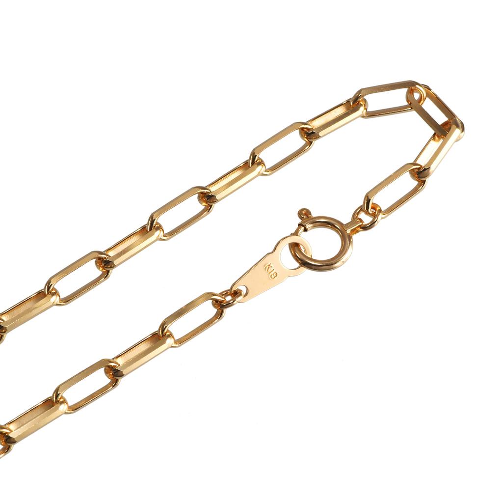 Браслет-цепочка из золота K18 18 карат, ширина 3 мм, длина 18 см, выбираемый размер, застежка-кольцо, унисекс [Speranza]