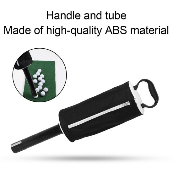 Golf Ball Retriever Detachable Labor Saving ABS Golf Picker Zipper Collect Bag