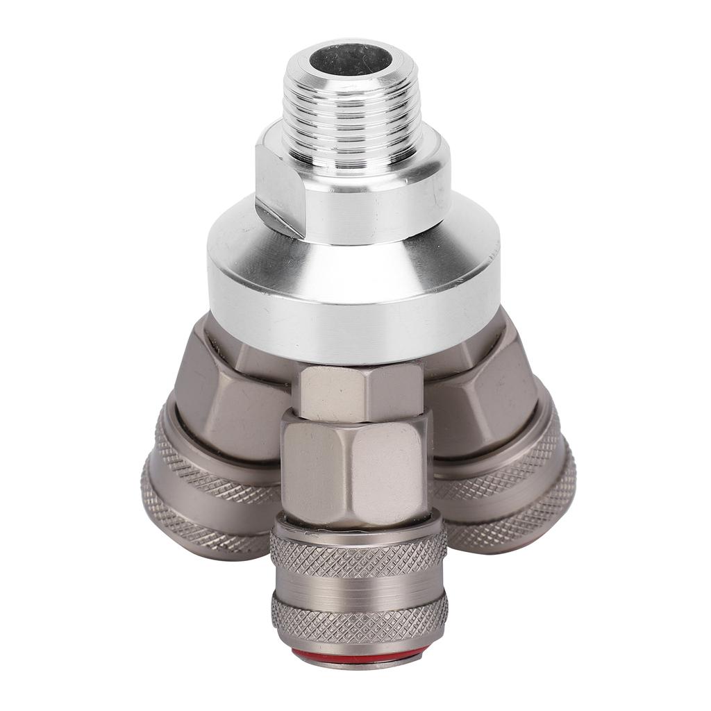 3 Way Connector Chrome Plated Pneumatic Component Carbon Steel G1 2in Thread Quick Coupler