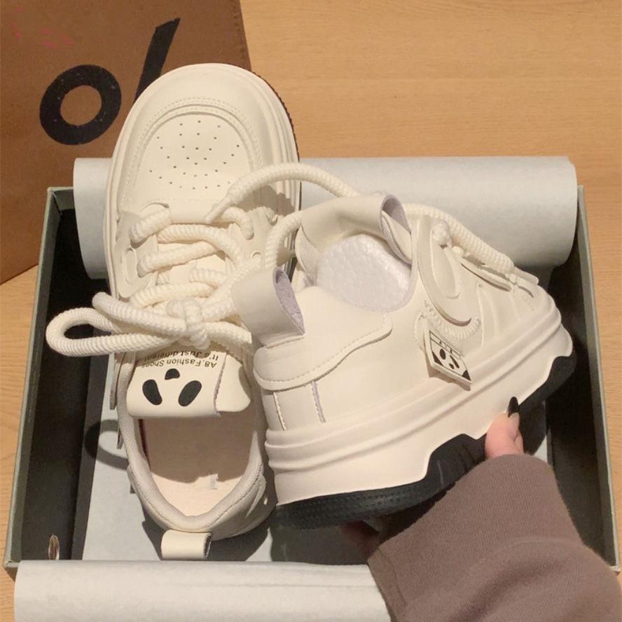Black and White Panda Shoes Women's Shoes 2025 Spring and Autumn New Leisure Sports Versatile Thick Baseplate Shoes Women's White Shoes