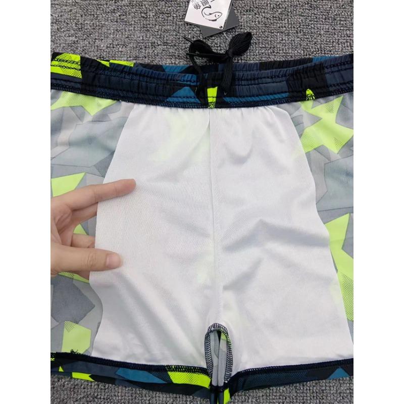 Мужские купальники больших размеров для отпуска на горячую весну, удобные и дышащие купальники с плоскими углами и принтом