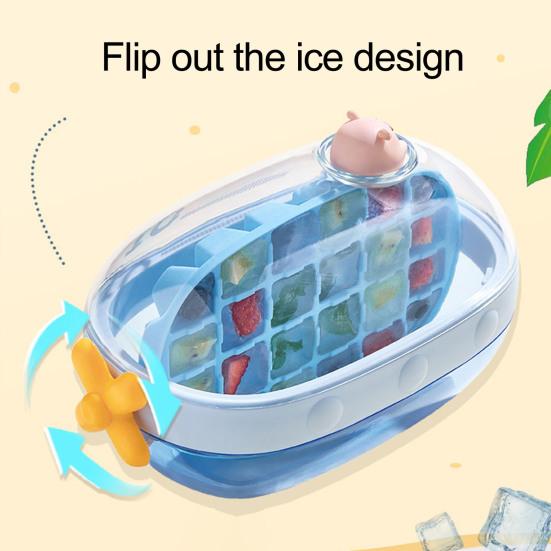 Форма для льда с откидной крышкой, складная форма для льда без помощи рук, для домашнего бара, герметичный льдогенератор без содержания бисфенола А для заморозки соков и напитков
