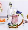 Эмалированная кружка для кофе ручной работы, хрустальная чашка для молока, лимона, цветка чая, высококачественная стеклянная посуда для напитков, подарочная кружка для пары на свадьбу для влюбленных