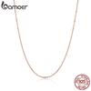 BAMOER 925 Sterling Silver Basic Rose Gold Necklace