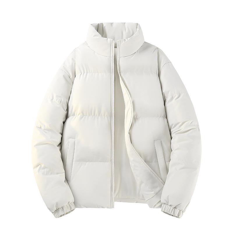 Зимнее Новое Мужское Однотонное Хлопковое Пальто Парный Одинаковый Стиль Утепленное Повседневное Пальто-Пуховик