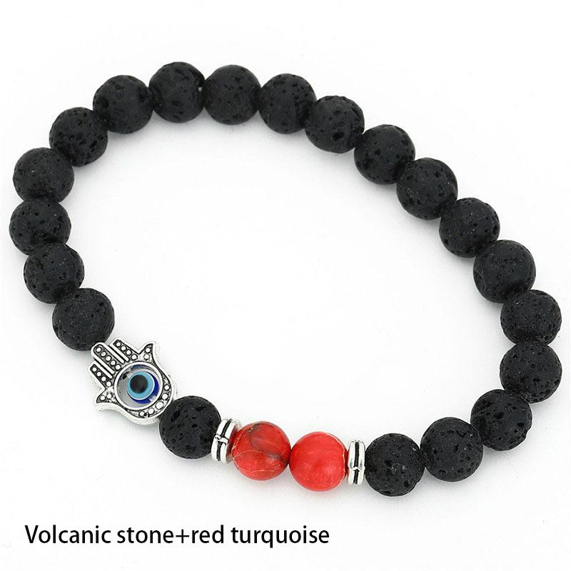 Мужские браслеты из бисера, лава, говлитовый камень, эластичный браслет Фатимы Хамсы, браслет-подвеска на руку Мала, браслет от сглаза