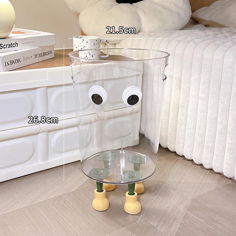 Творческий дом Ins мусорное ведро спальня гостиная мусорное ведро прозрачный высокий внешний вид милый лечебный бытовой мусорное ведро