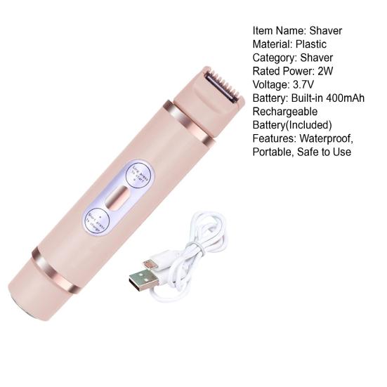 Женская электробритва USB перезаряжаемая двойная головка IPX7 водонепроницаемая портативная для лица, тела, зоны бикини, рук, ног, эпилятор, бритва, триммер