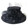Ruffles Wedding Hat Organza French Vintage Hat Elegant Sunhats