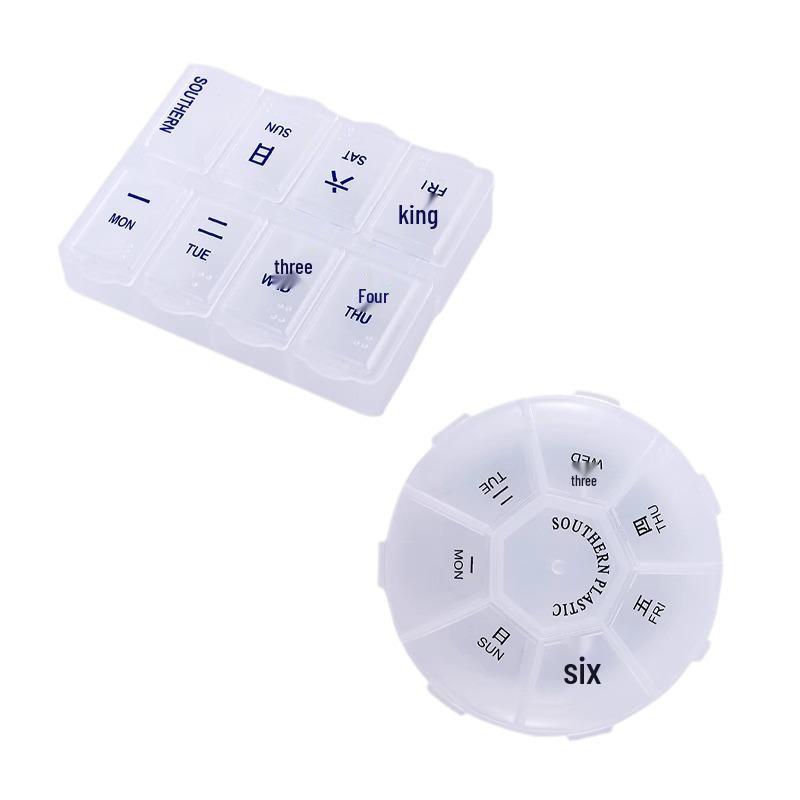 Компактный еженедельный органайзер для таблеток с семью отделениями - Портативный дорожный диспенсер для лекарств