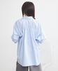 Музыкальная повседневная рубашка-оверсайз с кулиской сзади для полосатой синей [Земля и экология] женская,