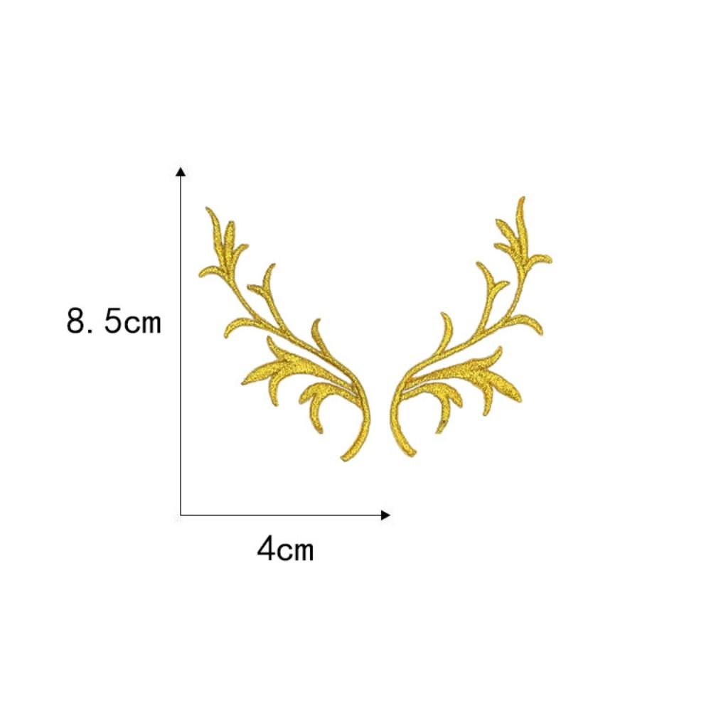 4 Pairs Deer Antler Embroidery Patch Decorative Applique Sew on Patch  For Clothing Dresses