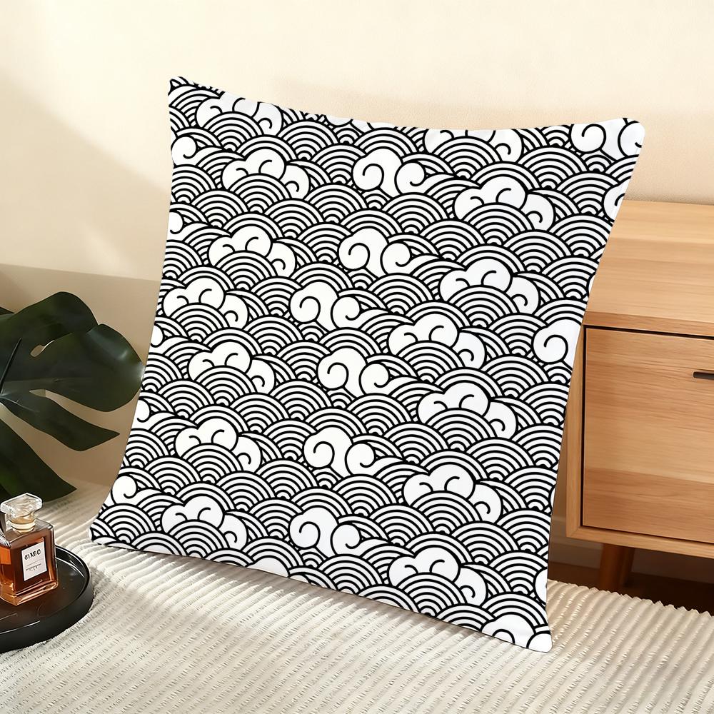 JAPANESE Style Cushion Cover Soft Short Plush Pillow Cover Smooth Cozy Texture Aesthetic Cushion Case Home Decor