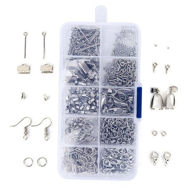 Набор инструментов для фурнитуры для ювелирных изделий, открытое кольцо для прыжка/застежка-лобстер/хвостовая цепочка/зажимная пряжка/комплект для хранения/крючки для сережек/для изготовления ювелирных изделий своими руками