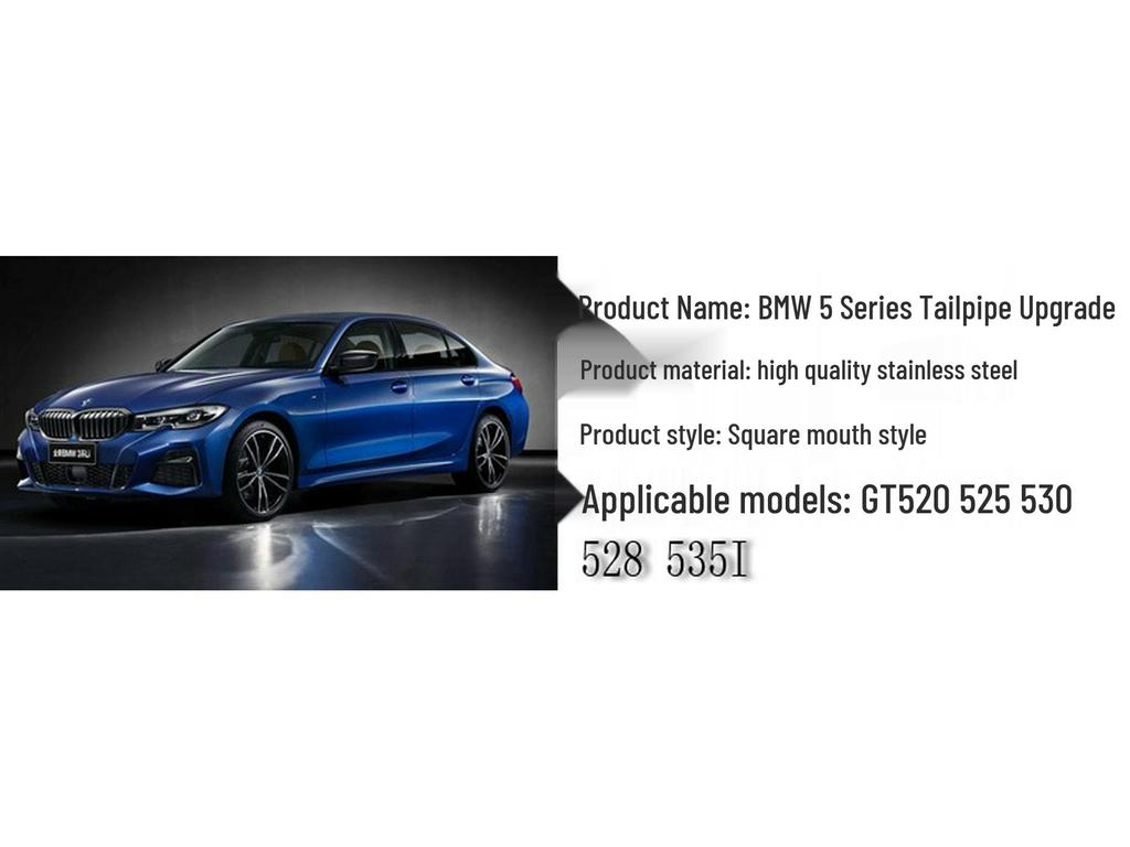 5 Series GT520-535i Modified GT550 Square Exhaust Pipe Rear Lip Tail Tip.