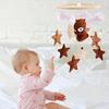 Baby Crib Mobile Sleeping Bear Cloud Stars Nursery Decor Handmade Felt Hanging Bed Bell for Boys Girls