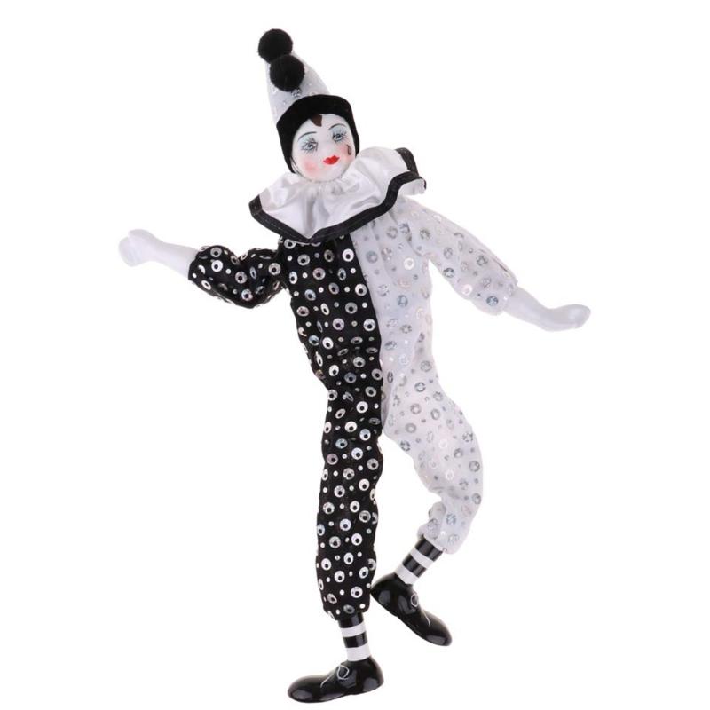 Elegant 16 Inch Porcelain Clown Doll for Decoration and Collection Doll Model For Display and Gift Valentine Gift